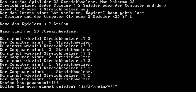 Ich gewinne !